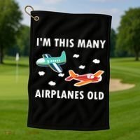 2 Years Old Airplanes Old 2nd Birthday Golf Towel thumb 1