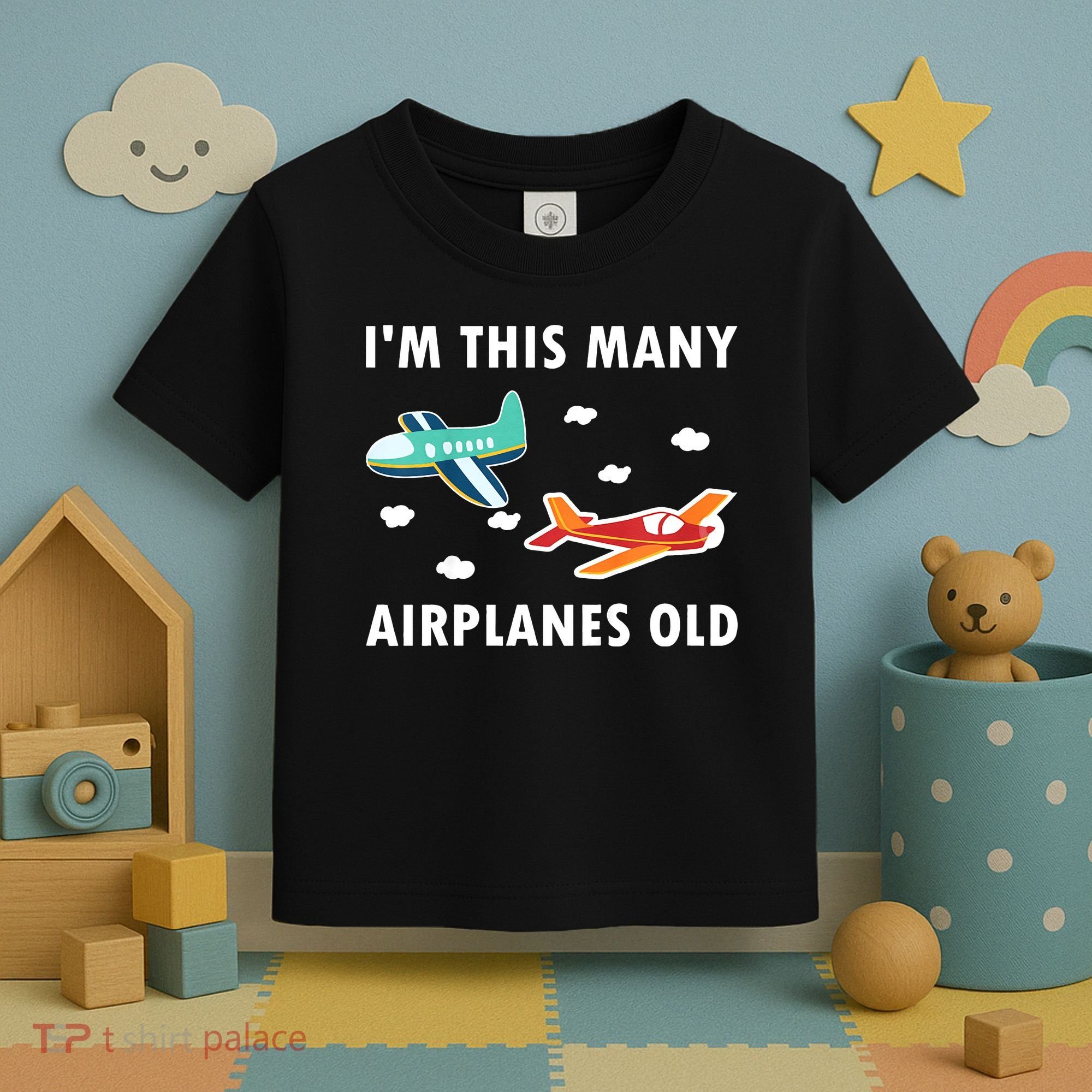 2 Years Old Airplanes Old 2nd Birthday Toddler T-Shirt