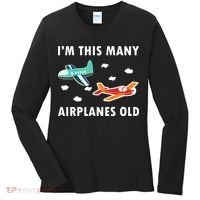 2 Years Old Airplanes Old 2nd Birthday Women's Long Sleeve Shirt thumb 0