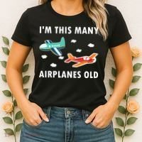 2 Years Old Airplanes Old 2nd Birthday Women's T-Shirt thumb 2