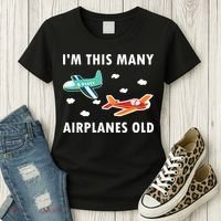 2 Years Old Airplanes Old 2nd Birthday Women's T-Shirt thumb 3