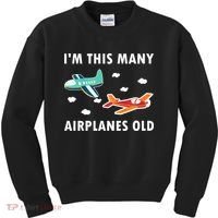 2 Years Old Airplanes Old 2nd Birthday Kids Sweatshirt thumb 0