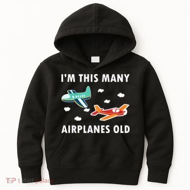 2 Years Old Airplanes Old 2nd Birthday Kids Hoodie