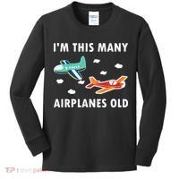2 Years Old Airplanes Old 2nd Birthday Kids Long Sleeve Shirt thumb 0