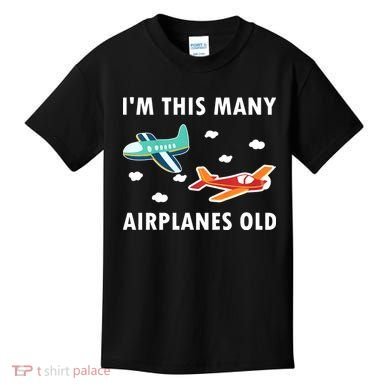 2 Years Old Airplanes Old 2nd Birthday Kids T-Shirt