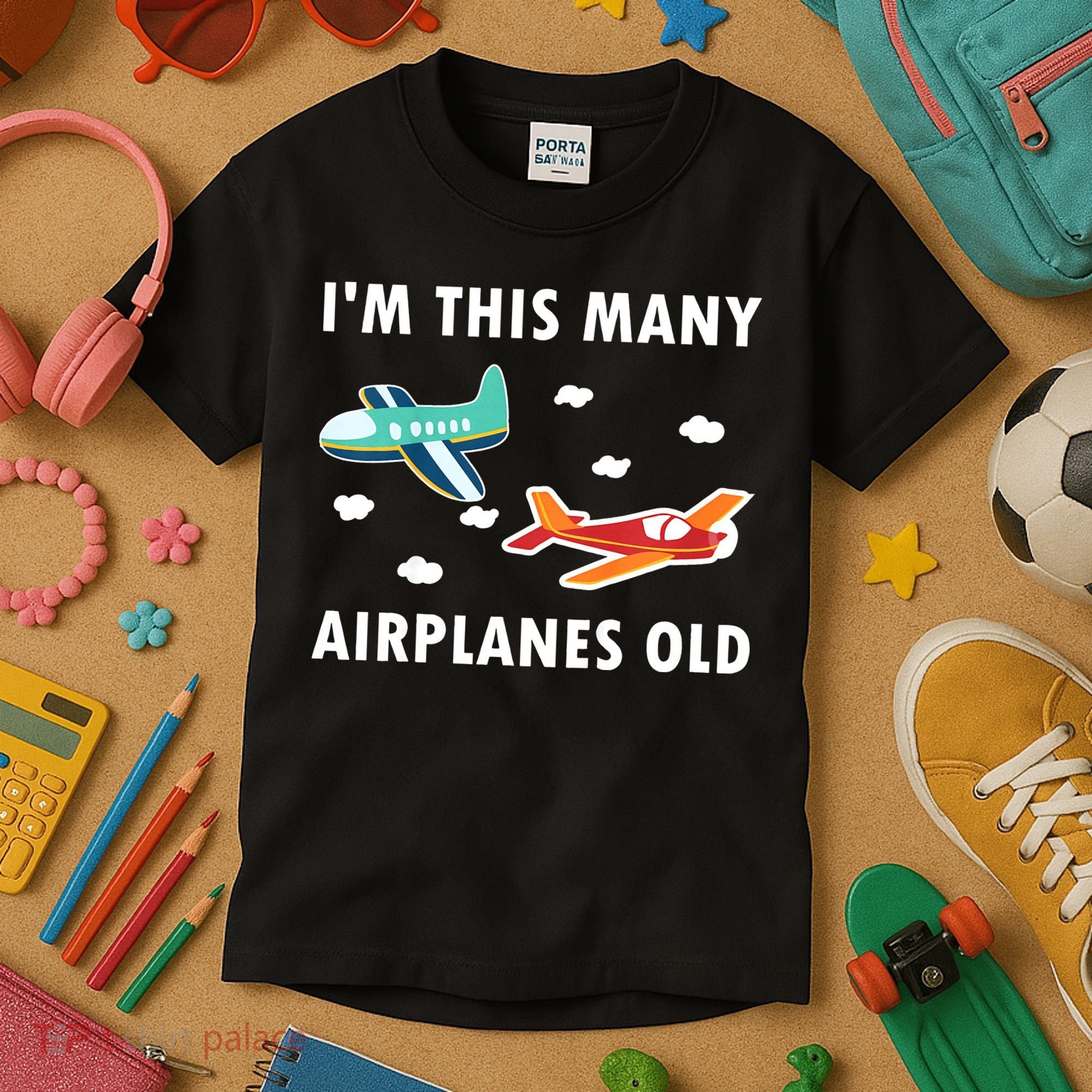 2 Years Old Airplanes Old 2nd Birthday Kids T-Shirt