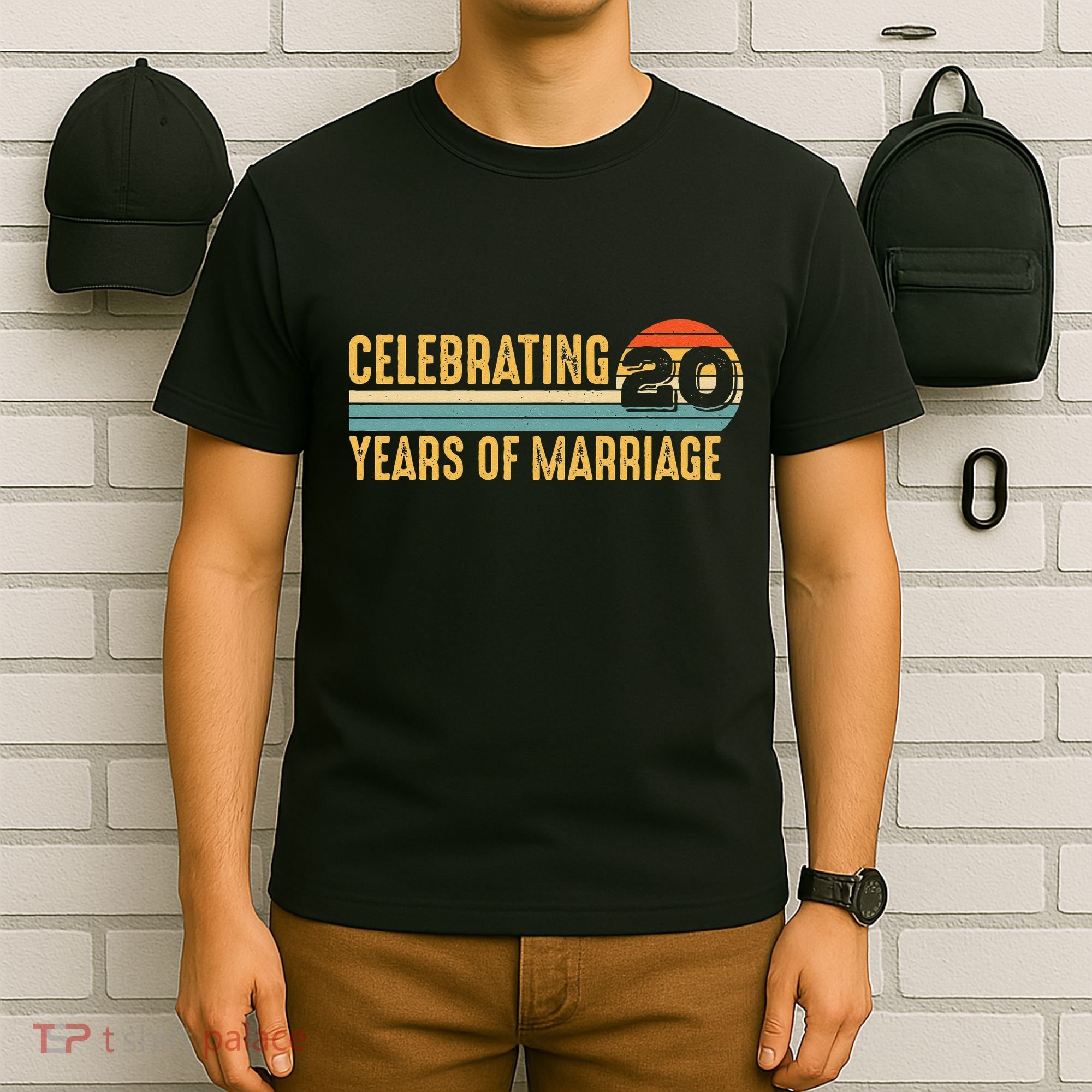 20 Years of Marriage Married Couple 20th Wedding Anniversary T-Shirt