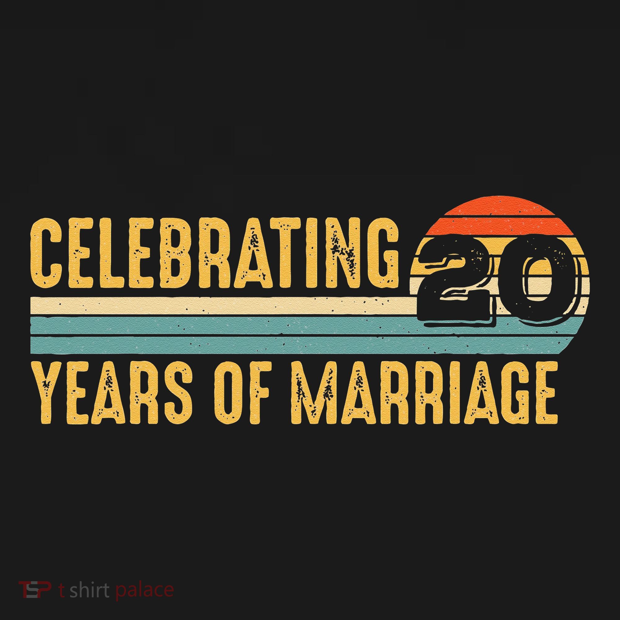20 Years of Marriage Married Couple 20th Wedding Anniversary T-Shirt