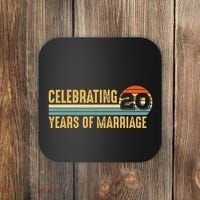 20 Years of Marriage Married Couple 20th Wedding Anniversary Coaster thumb 0