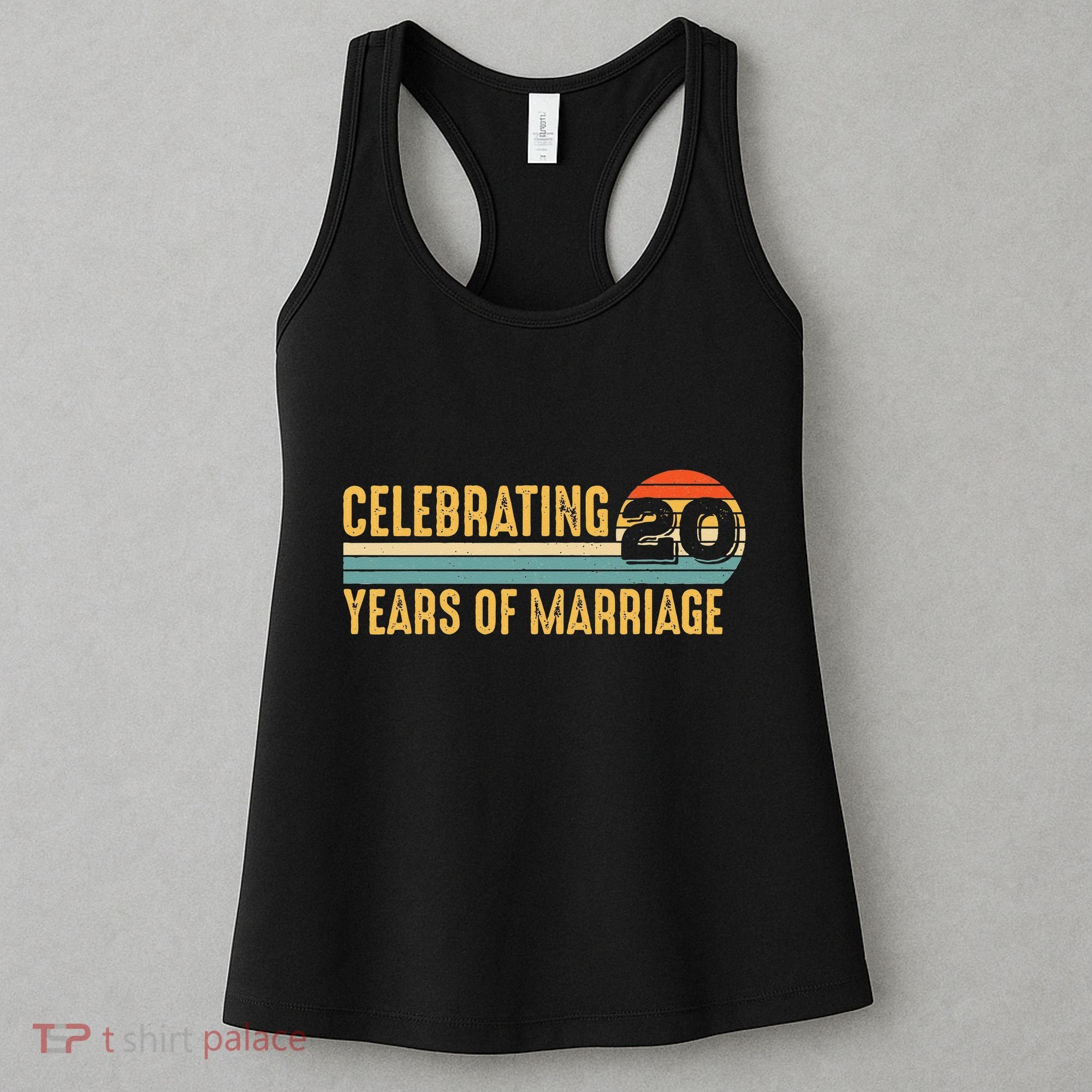 20 Years of Marriage Married Couple 20th Wedding Anniversary Women's Tank Top