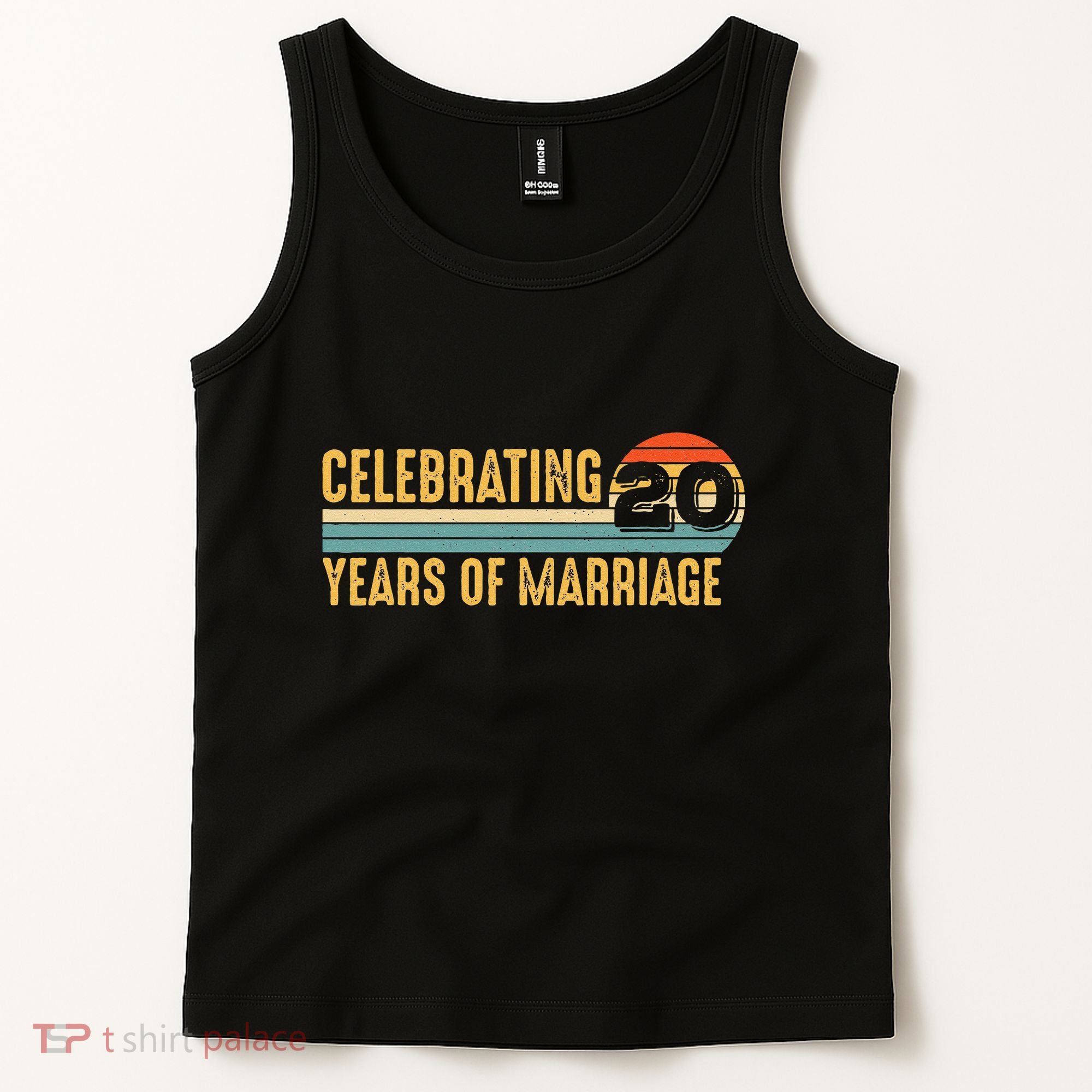 20 Years of Marriage Married Couple 20th Wedding Anniversary Tank Top