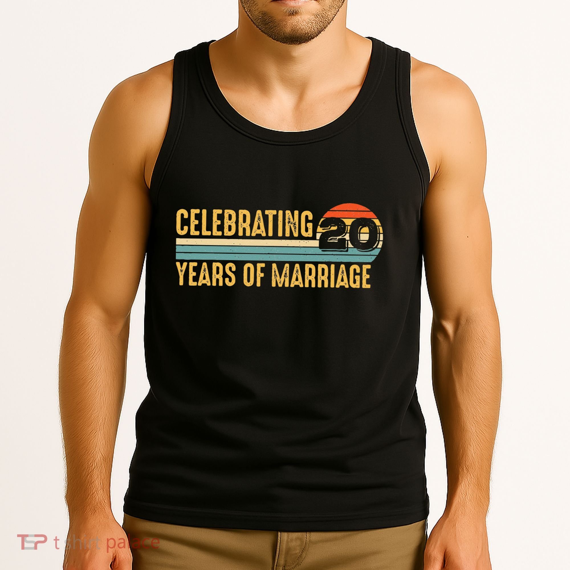 20 Years of Marriage Married Couple 20th Wedding Anniversary Tank Top