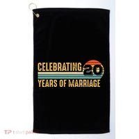 20 Years of Marriage Married Couple 20th Wedding Anniversary Golf Towel thumb 0