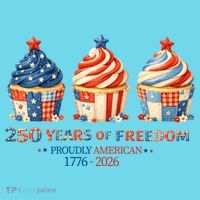 250 Years Of Freedom Proudly American 1776-2026 Cute Patriotic USA Cupcakes T-Shirt thumb 6