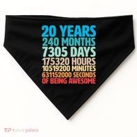 20 Years Of Being Awesome 20th Birthday Time Breakdown USA-Made Doggie Bandana thumb 0
