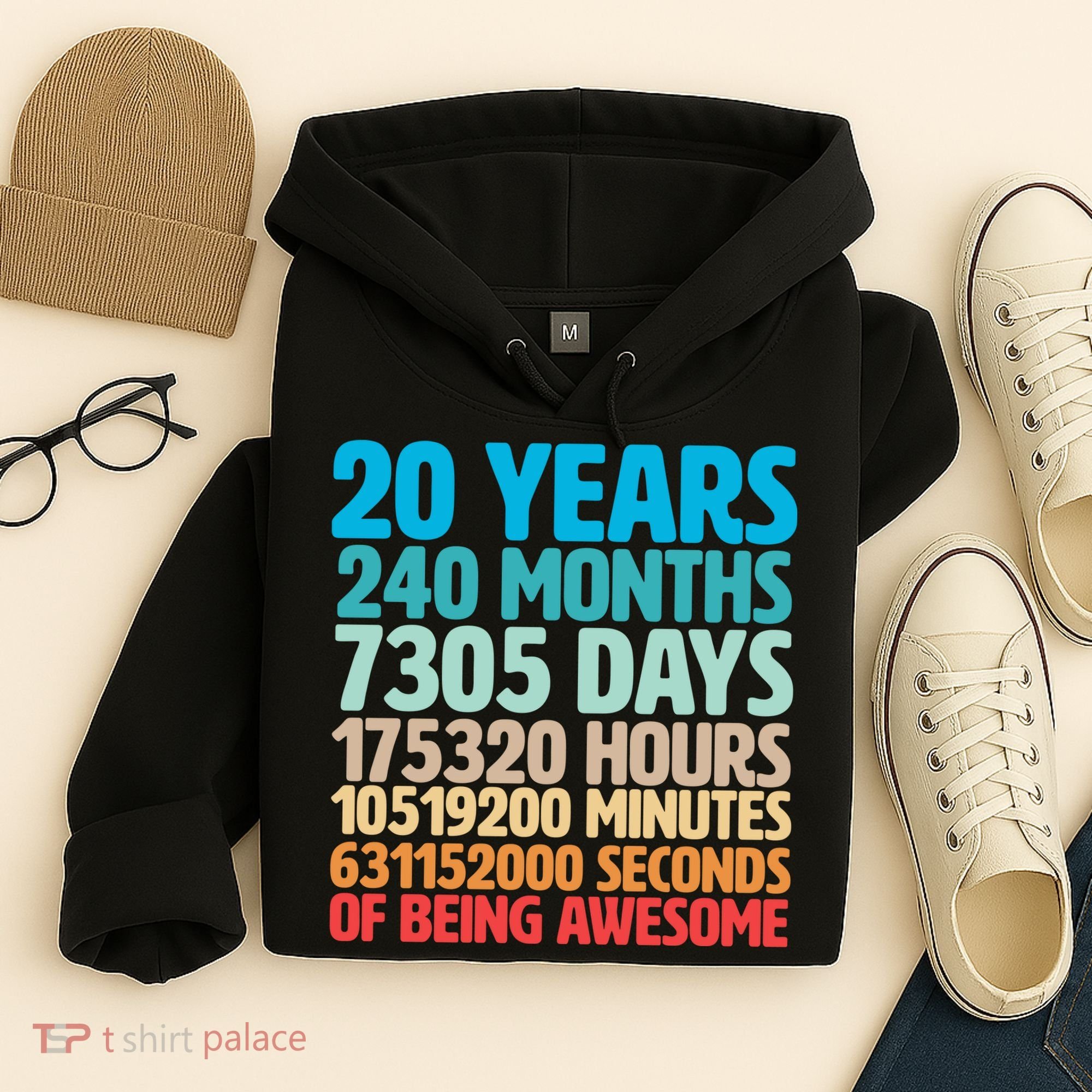 20 Years Of Being Awesome 20th Birthday Time Breakdown Hoodie