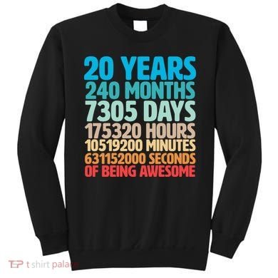 20 Years Of Being Awesome 20th Birthday Time Breakdown Sweatshirt