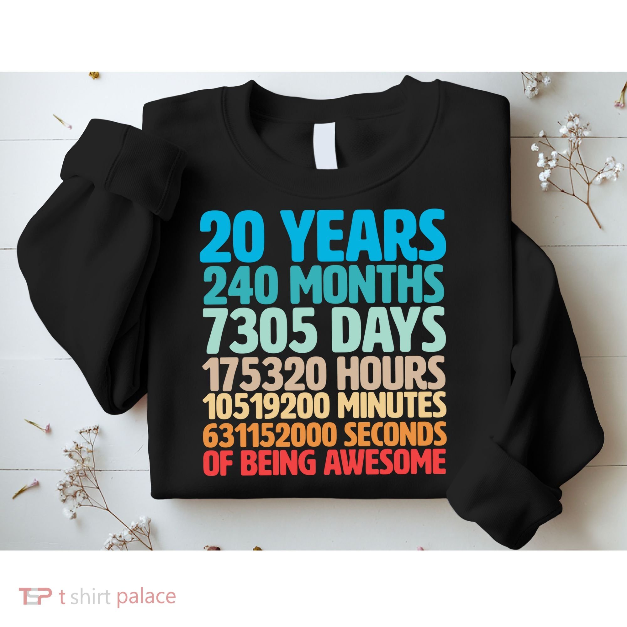 20 Years Of Being Awesome 20th Birthday Time Breakdown Sweatshirt