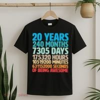 20 Years Of Being Awesome 20th Birthday Time Breakdown T-Shirt thumb 2