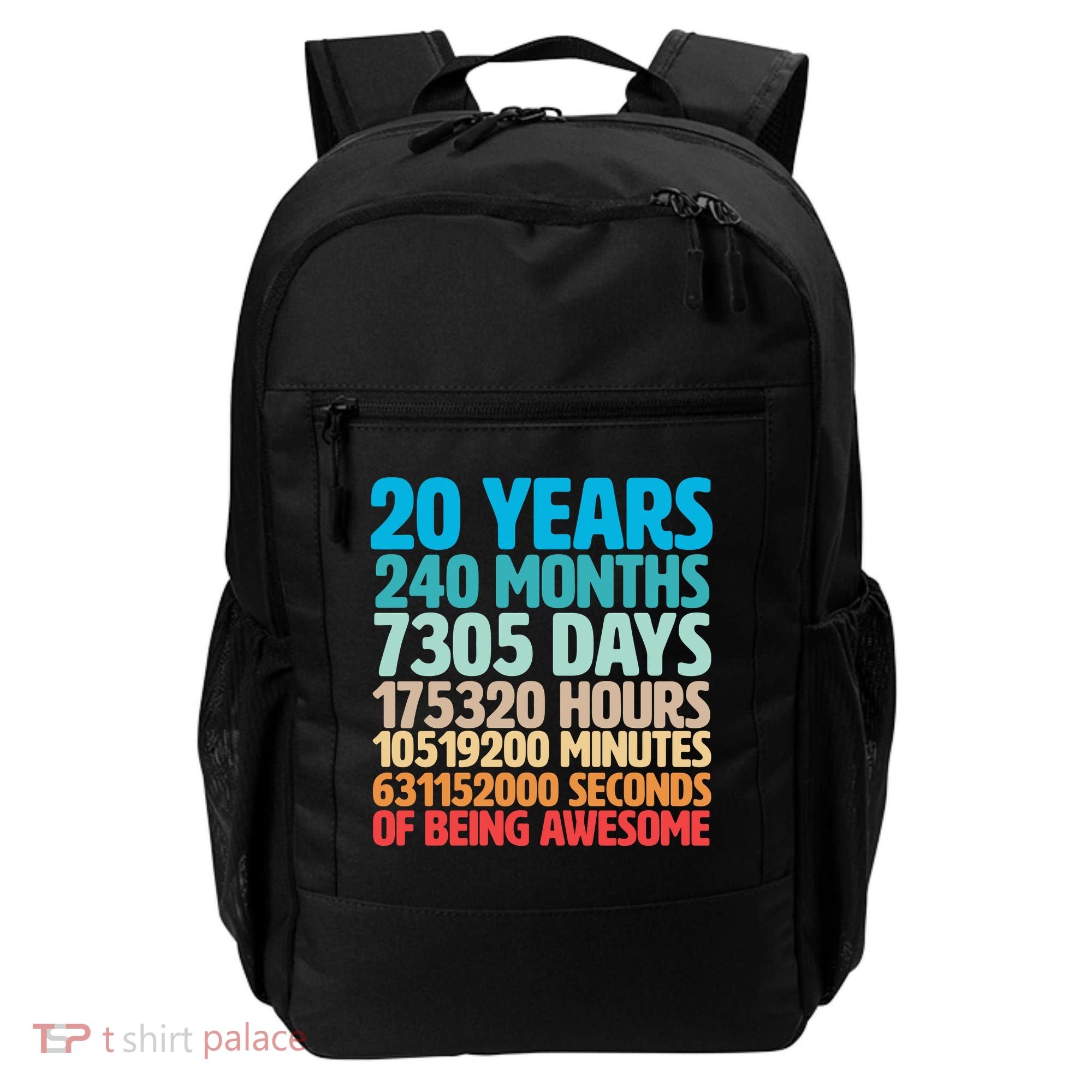 20 Years Of Being Awesome 20th Birthday Time Breakdown Backpack