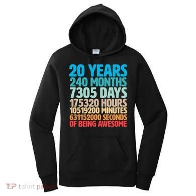 20 Years Of Being Awesome 20th Birthday Time Breakdown Women's Hoodie