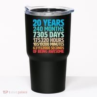20 Years Of Being Awesome 20th Birthday Time Breakdown Tumbler thumb 0