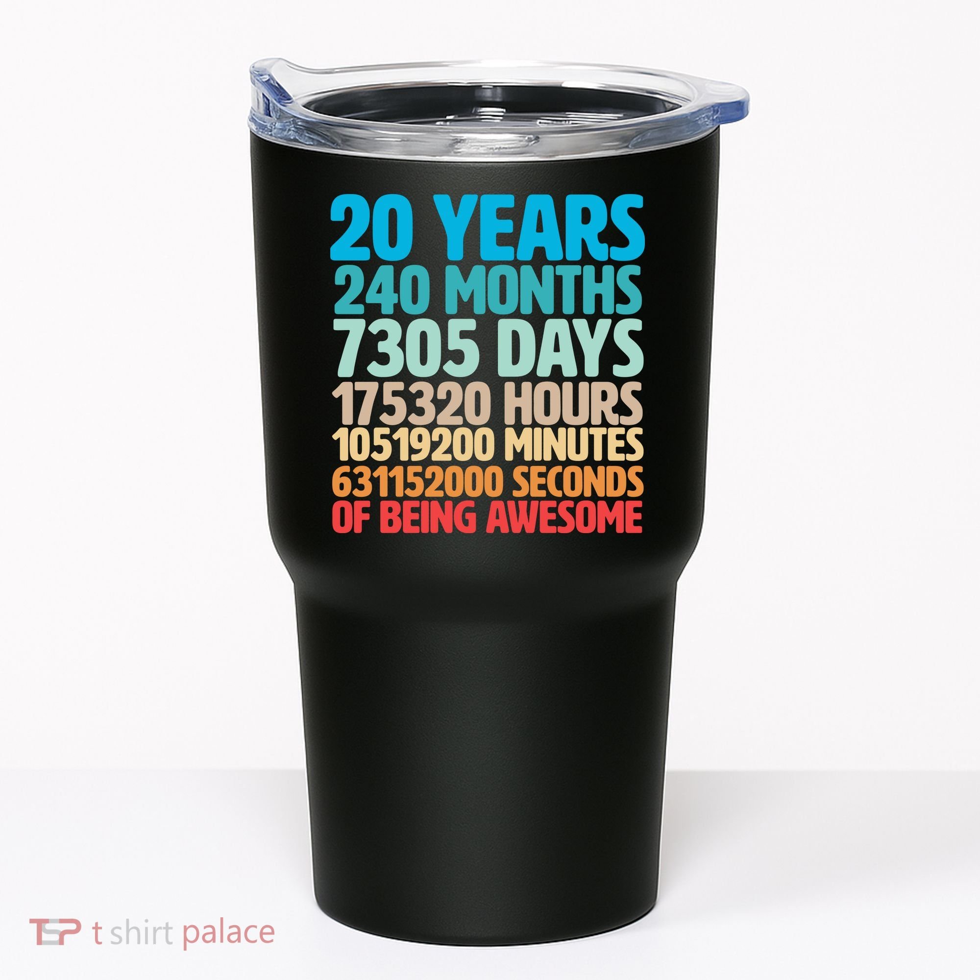 20 Years Of Being Awesome 20th Birthday Time Breakdown Tumbler