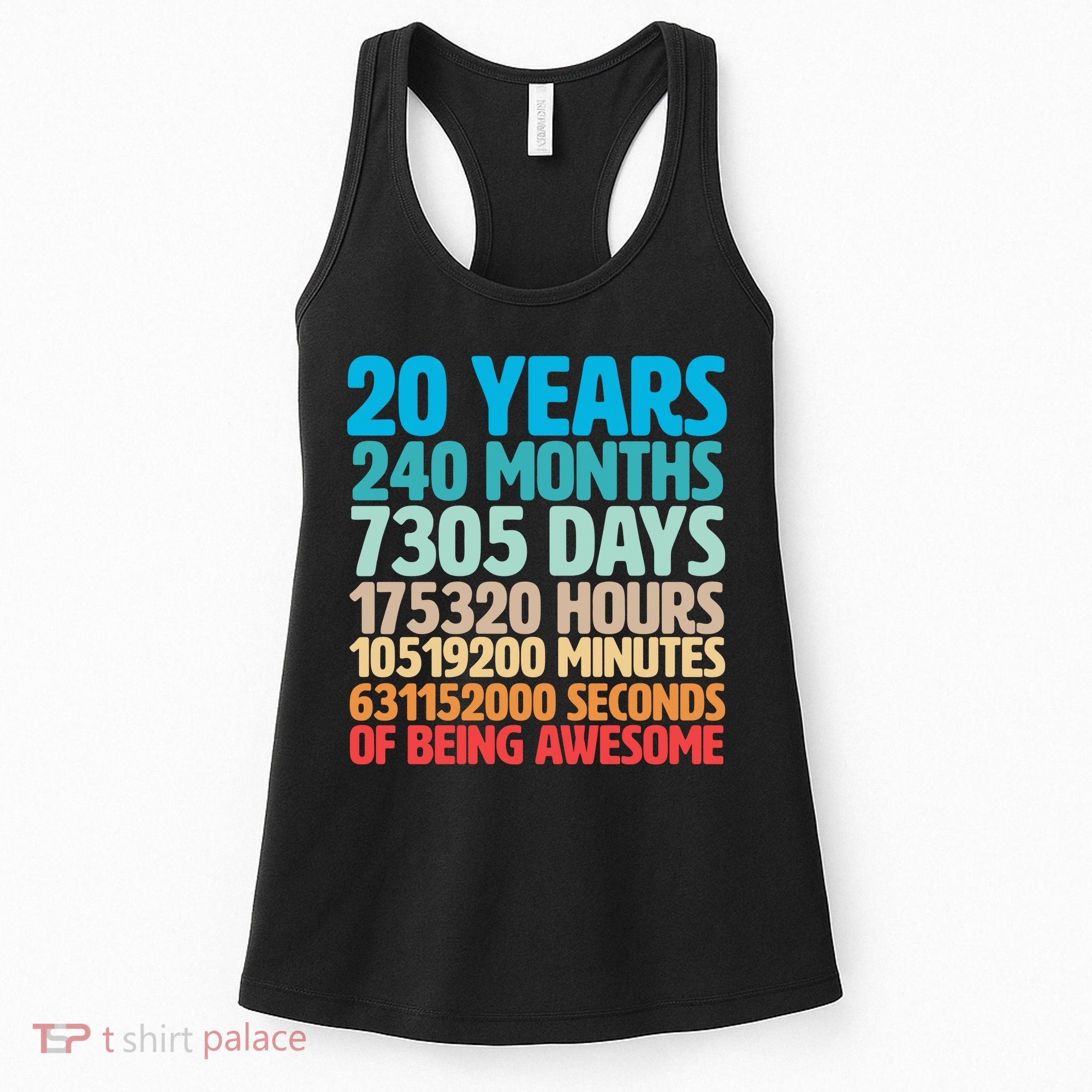 20 Years Of Being Awesome 20th Birthday Time Breakdown Women's Tank Top