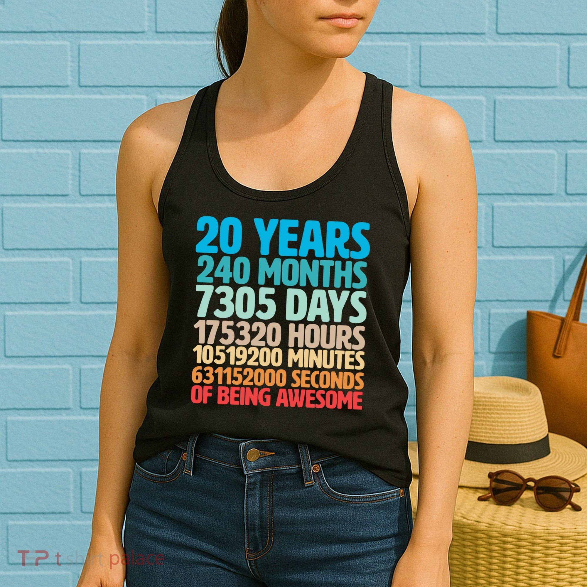 20 Years Of Being Awesome 20th Birthday Time Breakdown Women's Tank Top
