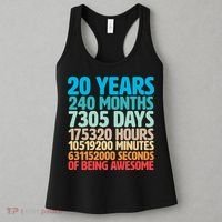 20 Years Of Being Awesome 20th Birthday Time Breakdown Women's Tank Top thumb 3