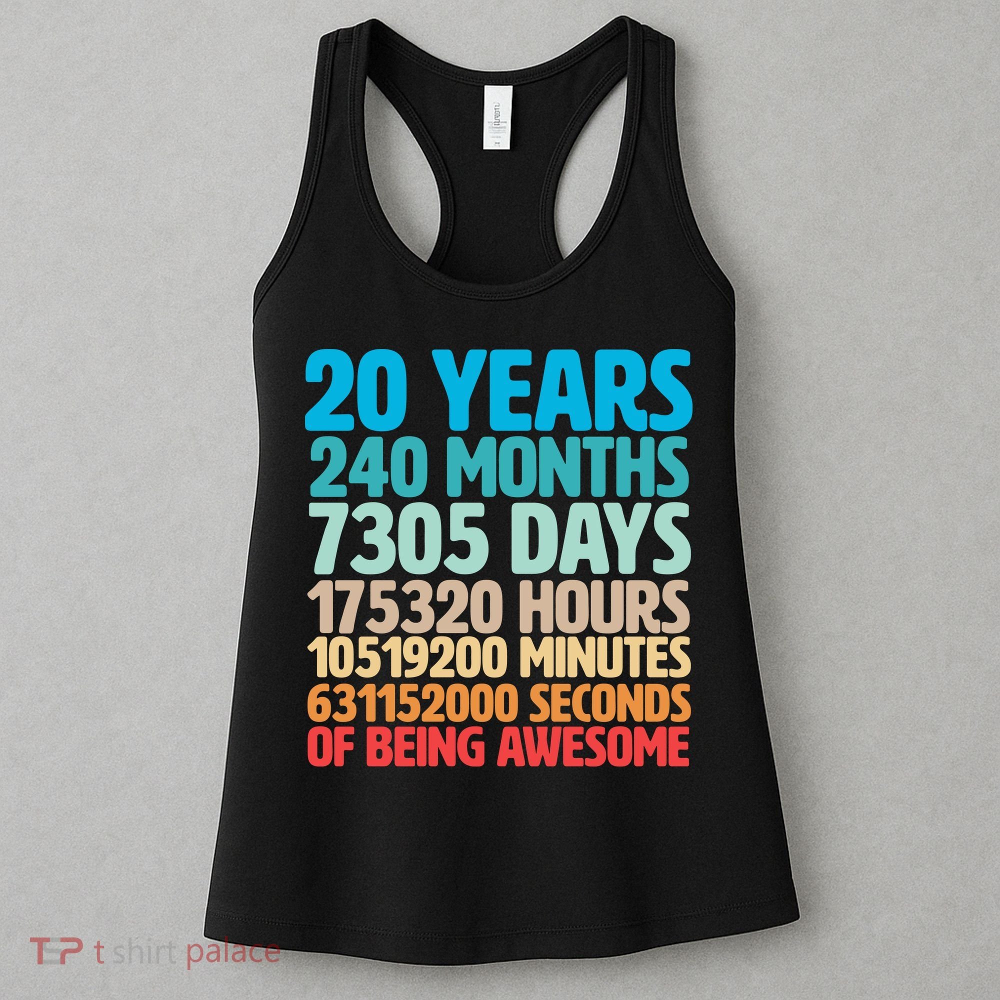 20 Years Of Being Awesome 20th Birthday Time Breakdown Women's Tank Top