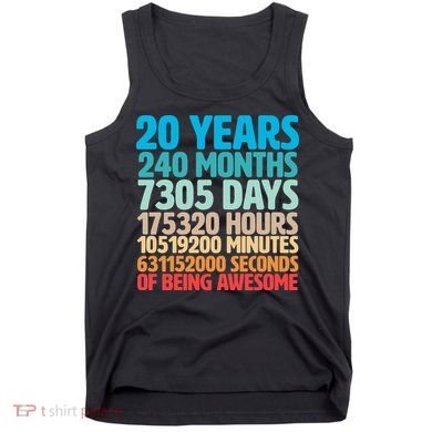 20 Years Of Being Awesome 20th Birthday Time Breakdown Tank Top