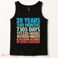 20 Years Of Being Awesome 20th Birthday Time Breakdown Tank Top thumb 2