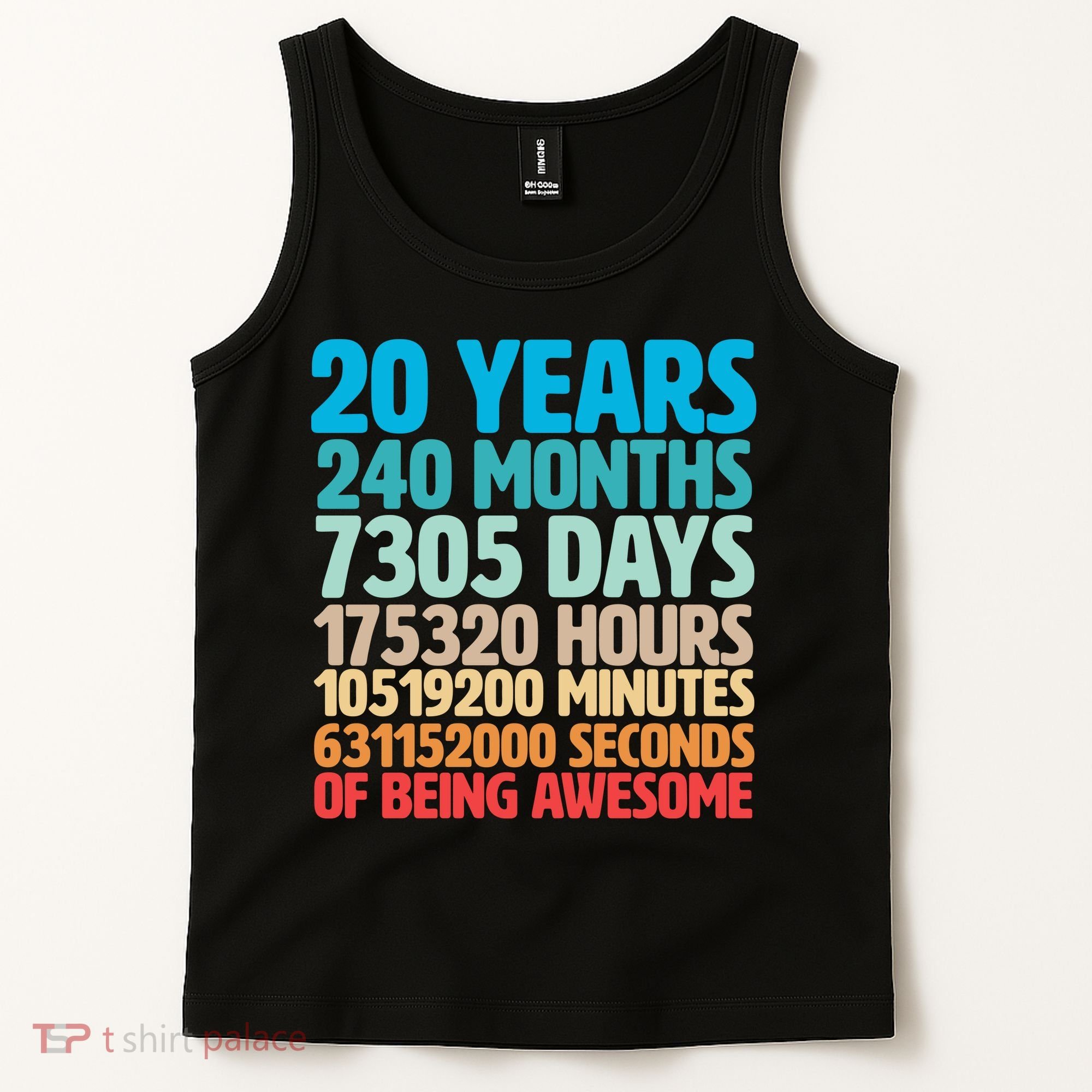 20 Years Of Being Awesome 20th Birthday Time Breakdown Tank Top
