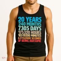 20 Years Of Being Awesome 20th Birthday Time Breakdown Tank Top thumb 3