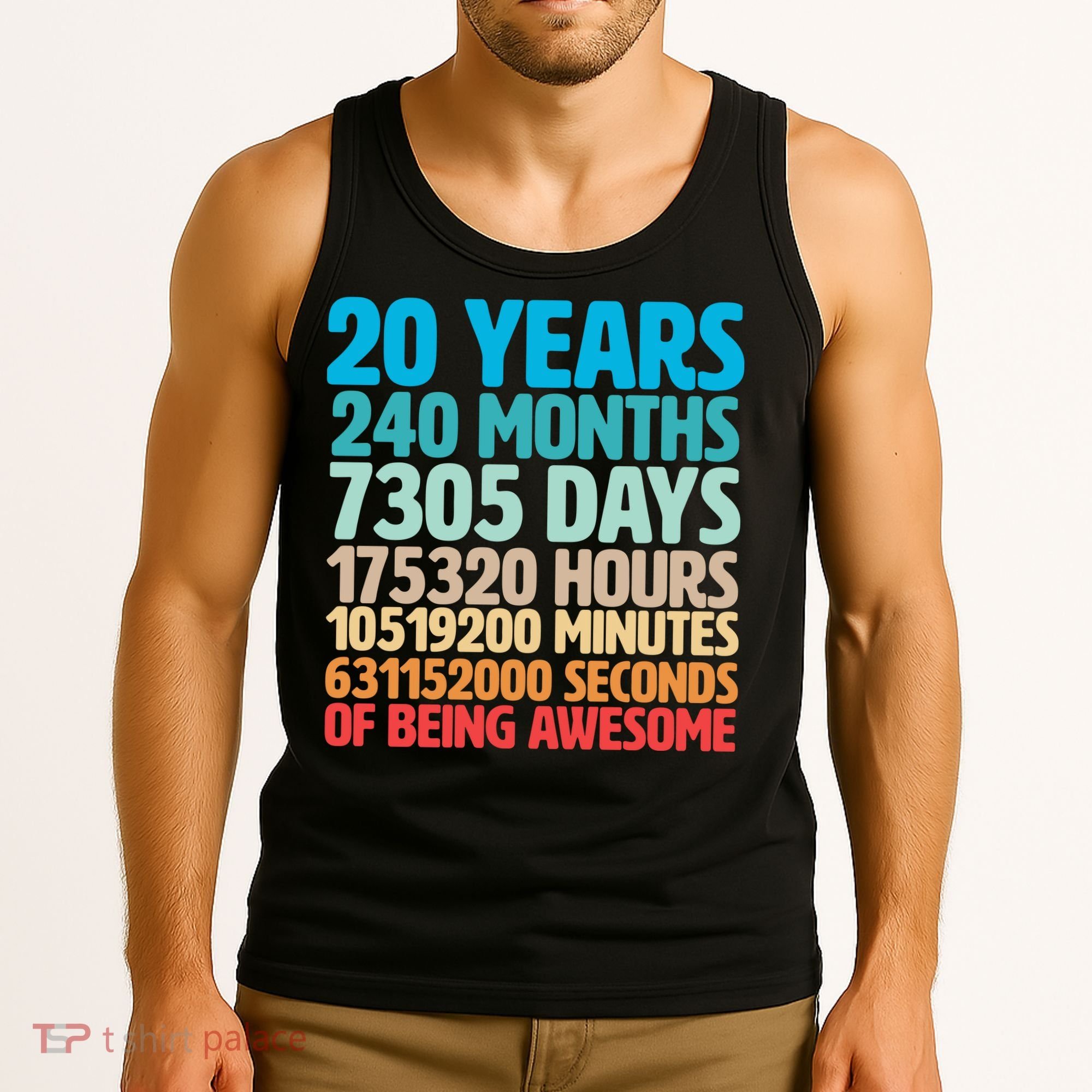 20 Years Of Being Awesome 20th Birthday Time Breakdown Tank Top