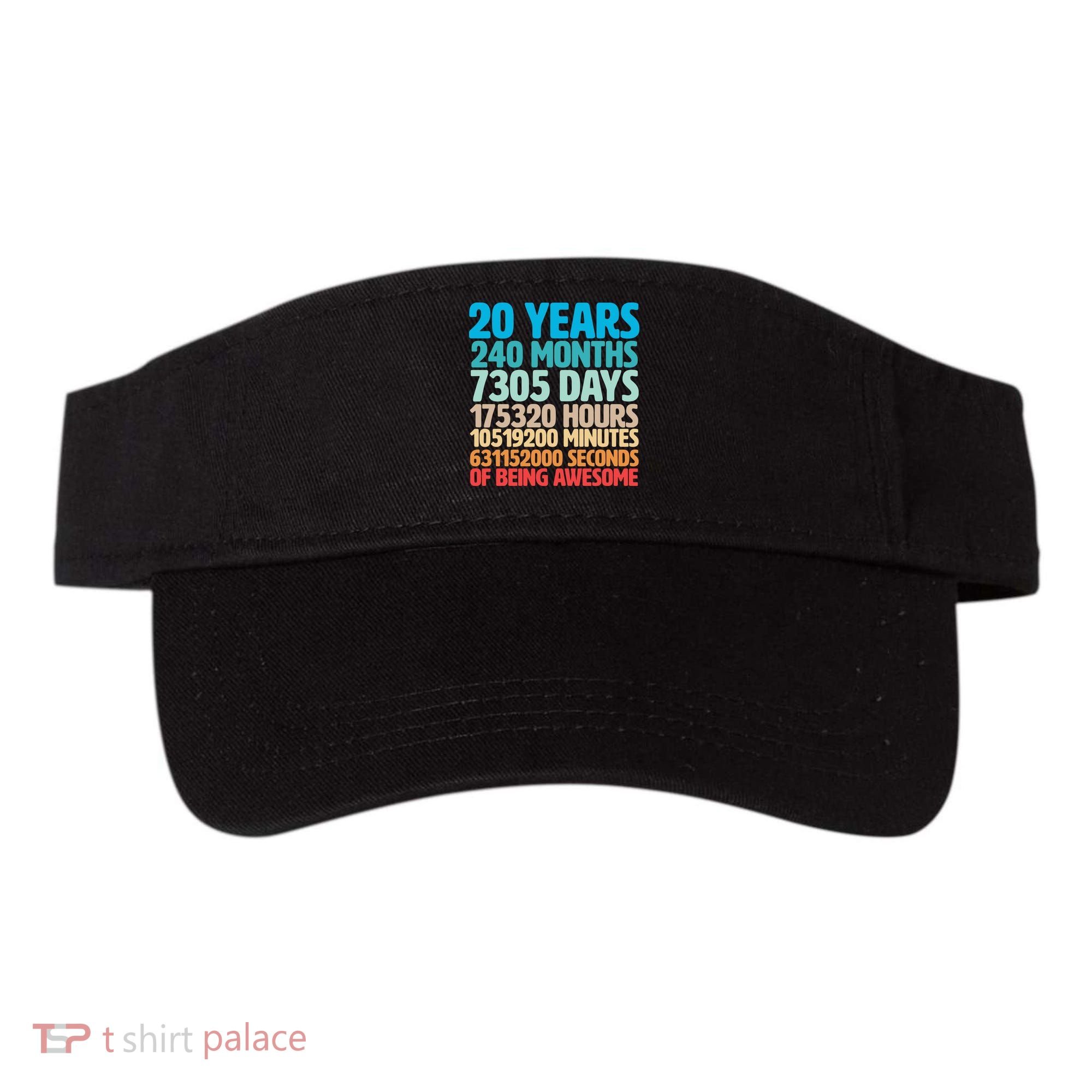 20 Years Of Being Awesome 20th Birthday Time Breakdown Visor