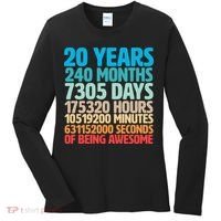 20 Years Of Being Awesome 20th Birthday Time Breakdown Women's Long Sleeve Shirt thumb 0
