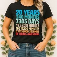 20 Years Of Being Awesome 20th Birthday Time Breakdown Women's T-Shirt thumb 2