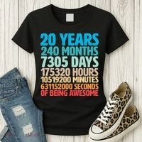 20 Years Of Being Awesome 20th Birthday Time Breakdown Women's T-Shirt thumb 3