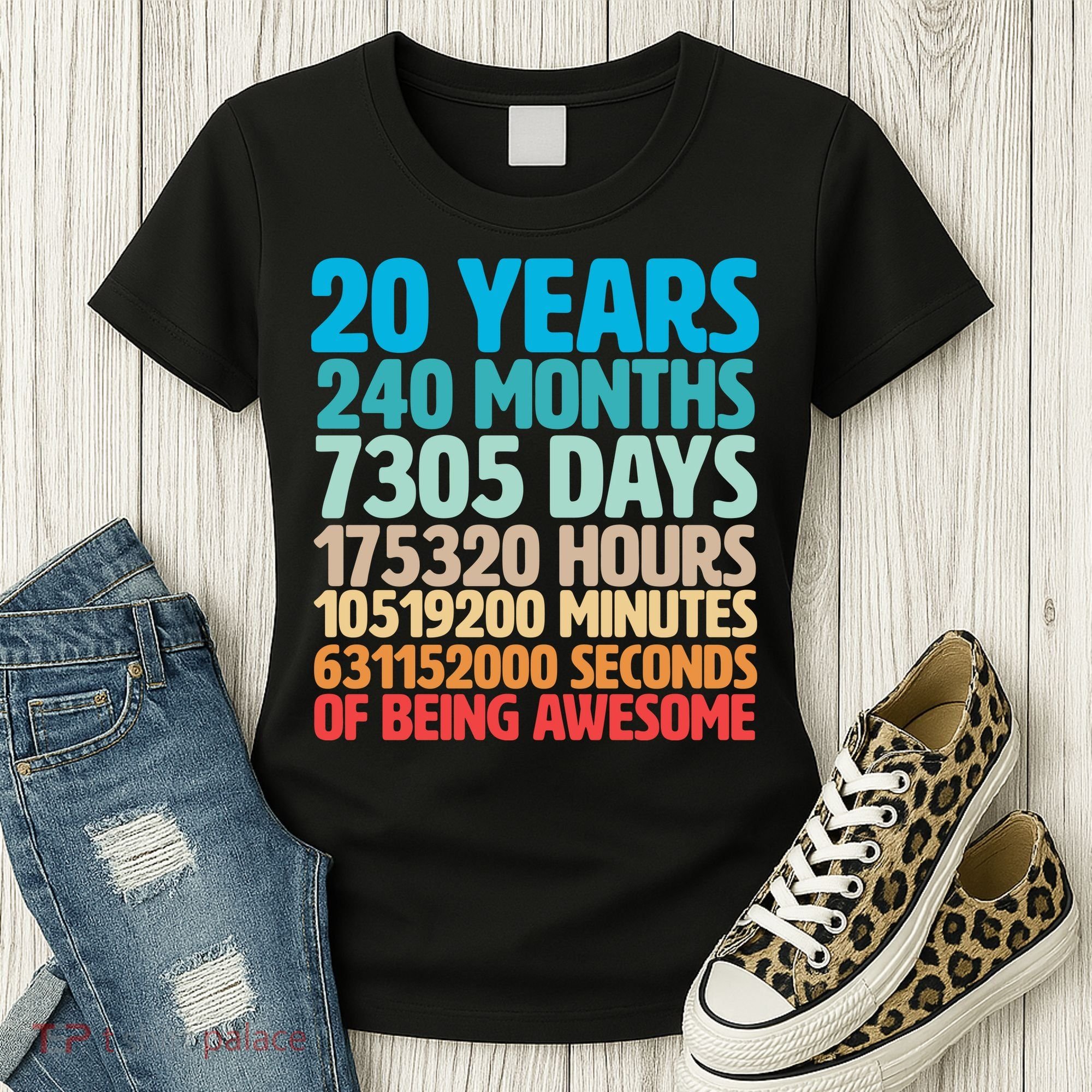 20 Years Of Being Awesome 20th Birthday Time Breakdown Women's T-Shirt