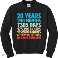 20 Years Of Being Awesome 20th Birthday Time Breakdown Kids Sweatshirt thumb 0