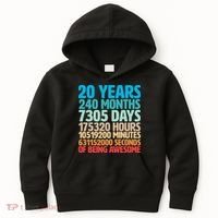 20 Years Of Being Awesome 20th Birthday Time Breakdown Kids Hoodie thumb 0