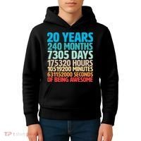 20 Years Of Being Awesome 20th Birthday Time Breakdown Kids Hoodie thumb 4