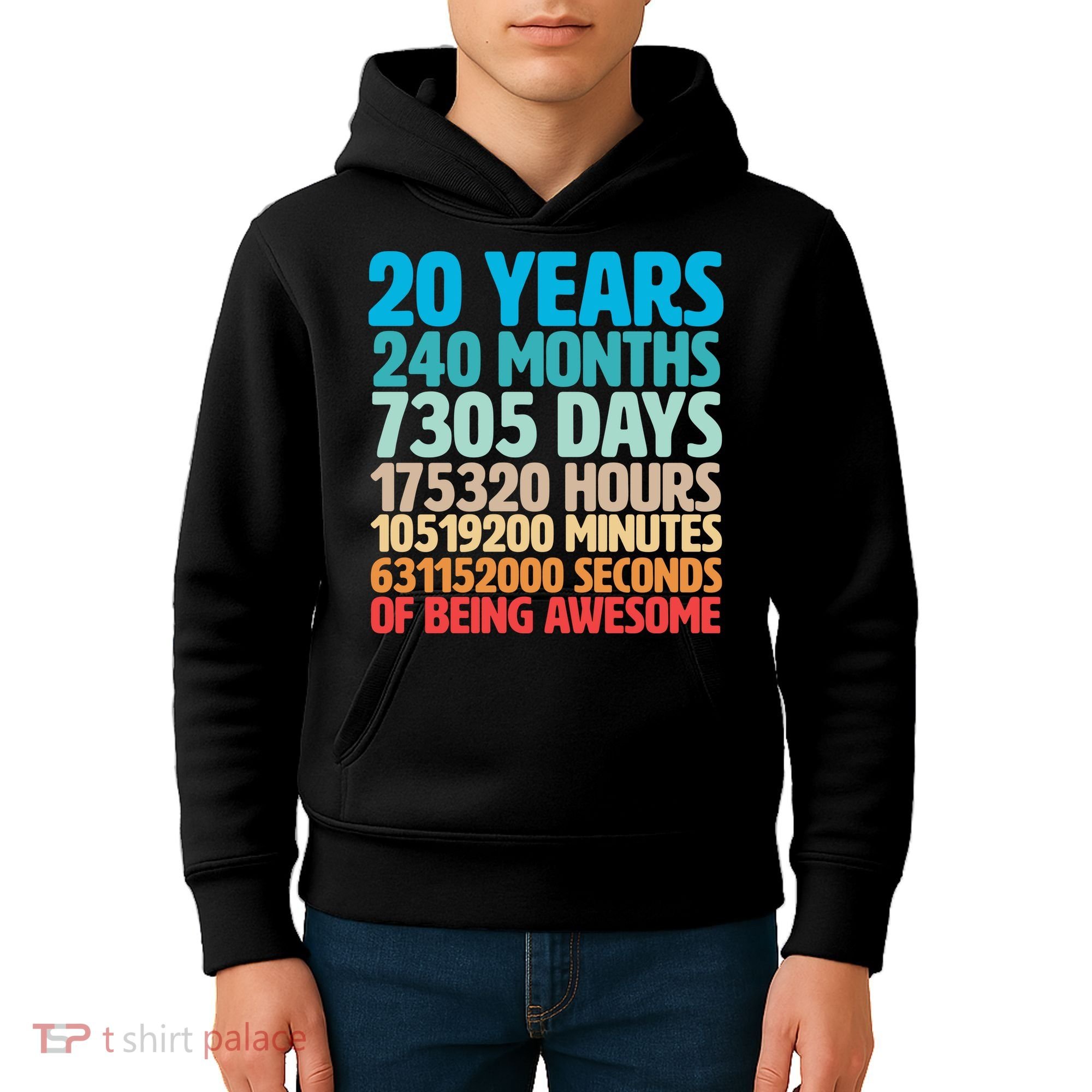 20 Years Of Being Awesome 20th Birthday Time Breakdown Kids Hoodie