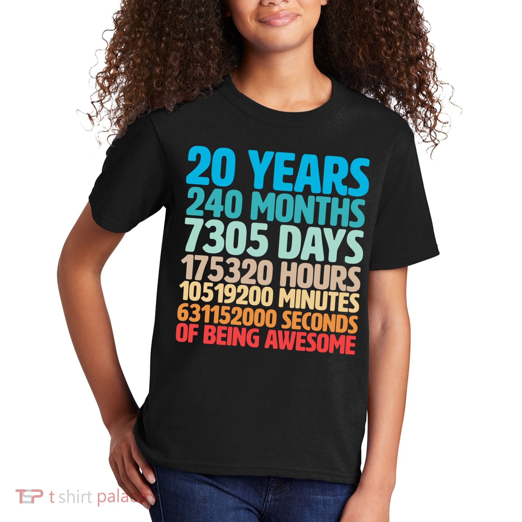 20 Years Of Being Awesome 20th Birthday Time Breakdown Kids T-Shirt