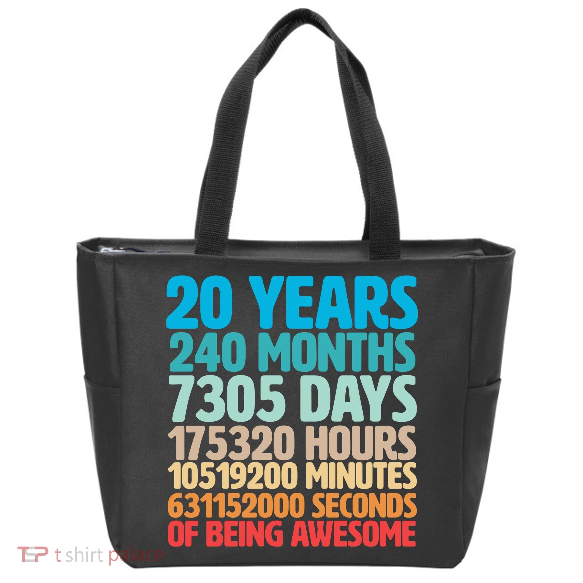 20 Years Of Being Awesome 20th Birthday Time Breakdown Tote Bag