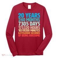 20 Years Of Being Awesome 20th Birthday Time Breakdown Long Sleeve Shirt thumb 0