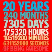 20 Years Of Being Awesome 20th Birthday Time Breakdown Santa Hat thumb 1