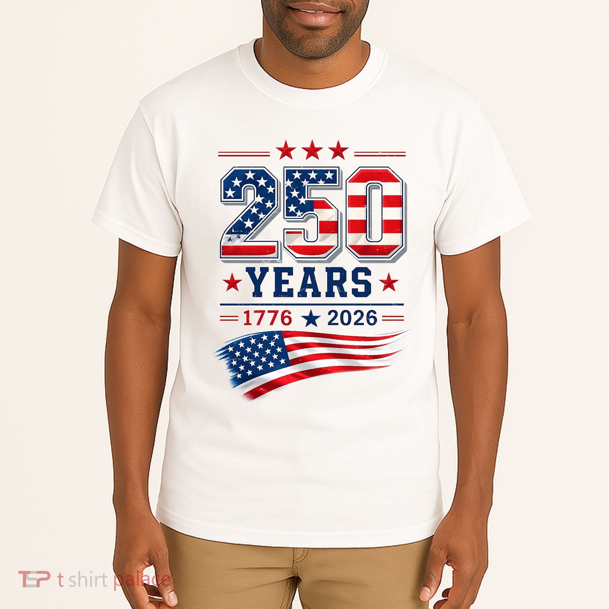 250 Years Of America 1776-2026 Patriotic Celebration Tall T-Shirt